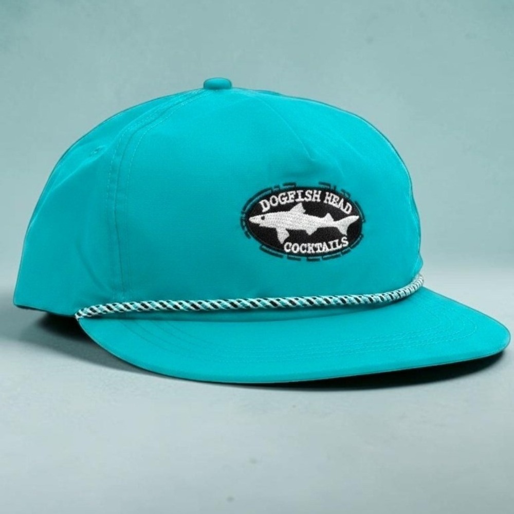 VTG Dogfish Head Cocktails Hat OSFM Men Rope Accent Teal Snapback Cap 90s